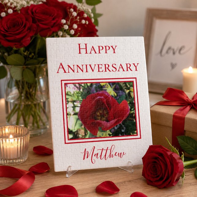 Puzzle Happy Anniversary Rose Photo Theme (Subido por el creador)
