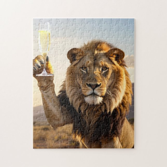 Puzzle Happy Birthday Lion - Congratulations -  (Vertical)
