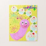 Puzzle Happy Birthday Pink Worm Cupcake<br><div class="desc">Sports,  Toys & Games > Toys & Games > Puzzles</div>