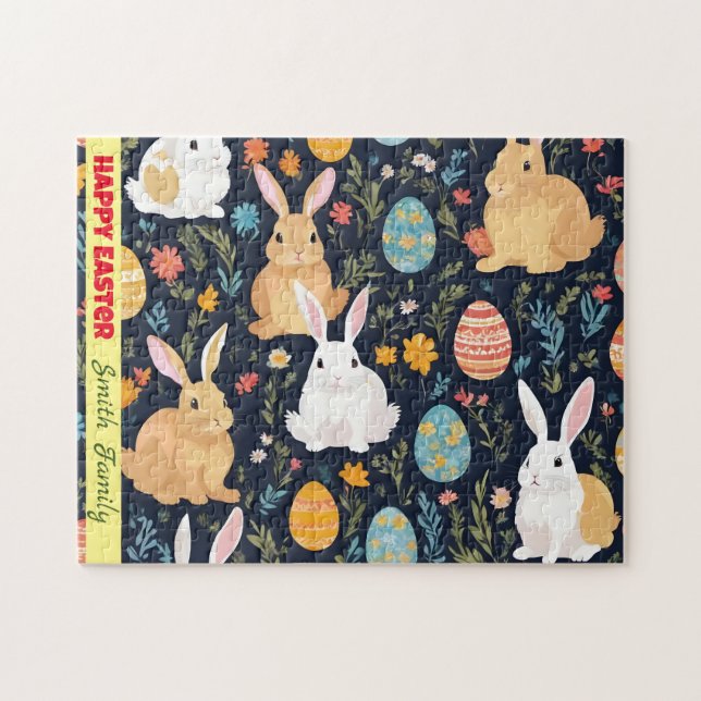 Puzzle Happy Easter Boho Bunny Collection (Horizontal)