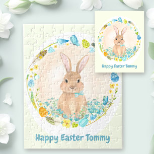 Puzzle Happy Easter Cute Bunny personalizado