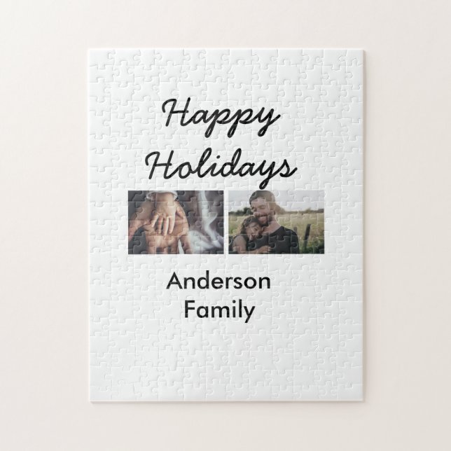 Puzzle Happy holidays father son Christmas photo family n (Vertical)