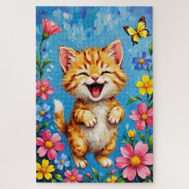 Puzzle Happy Kitty Garden (Vertical)