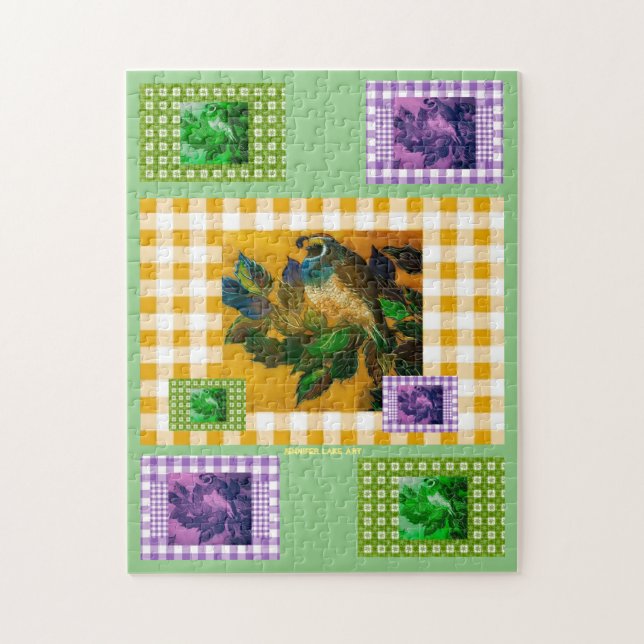 Puzzle Happy Spring Quail (Vertical)