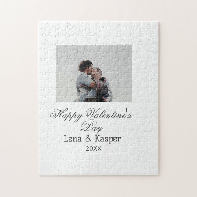 Puzzle Happy Valentine's day couple photo modern simple t (Vertical)