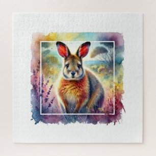 Puzzle Hare Wallaby 030924AREF125 - Watercolor