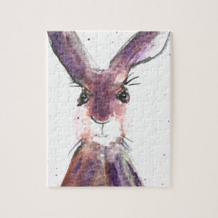 Puzzle Hare watercolor Cute bunny Rabbit Woodland animals