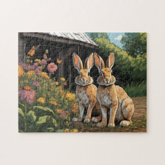 Puzzle Hares de granja rústica