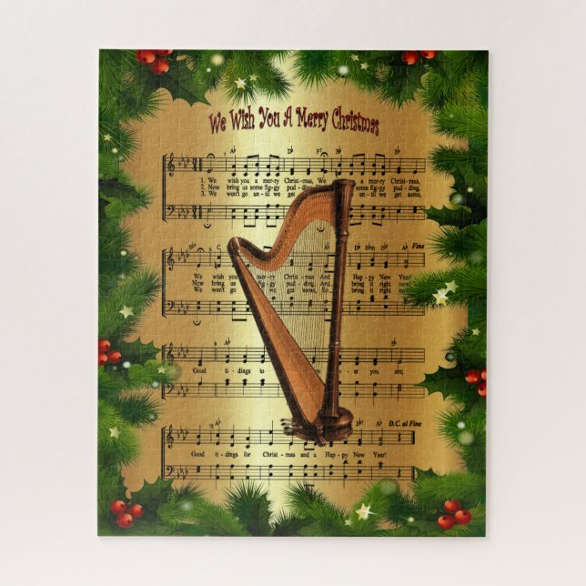 Puzzle Harp ~ "Te deseamos una Feliz Navidad" ~ (Vertical)