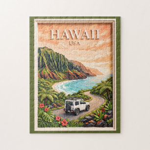 Puzzle Hawái Viaje por carretera USA Texto 3D Paisaje Tex