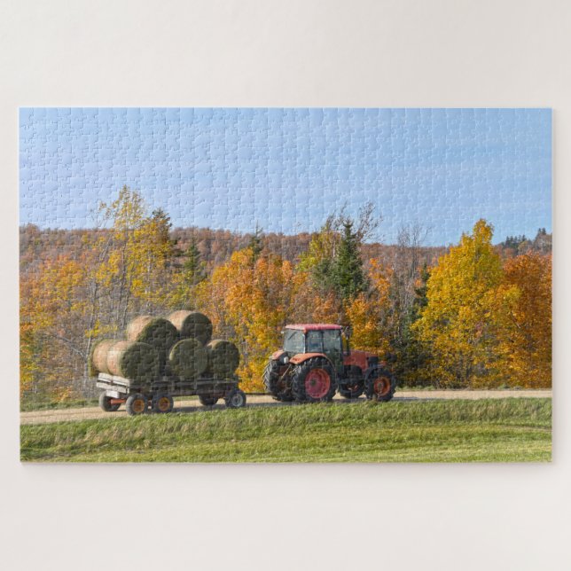 Puzzle Hay Hauling en Vermont en otoño (Horizontal)
