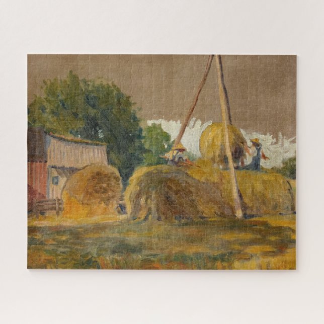Puzzle Haystacks and Red Barn de Grant Wood (Horizontal)