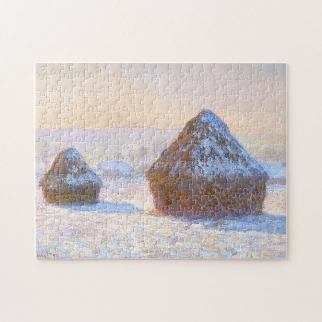 Puzzle Haystacks Efecto de Nieve Bella Artes de Monet mat (Horizontal)