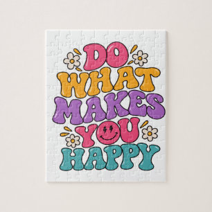 Puzzle Haz Lo Que Te Haga Feliz – Colorido Positivo Retro