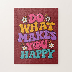 Puzzle Haz Lo Que Te Haga Feliz – Colorido Positivo Retro