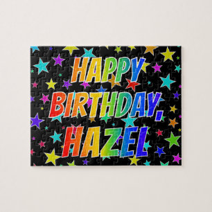 Puzzle "HAZEL" Nombre, Divertido "FELIZ CUMPLEAÑOS"