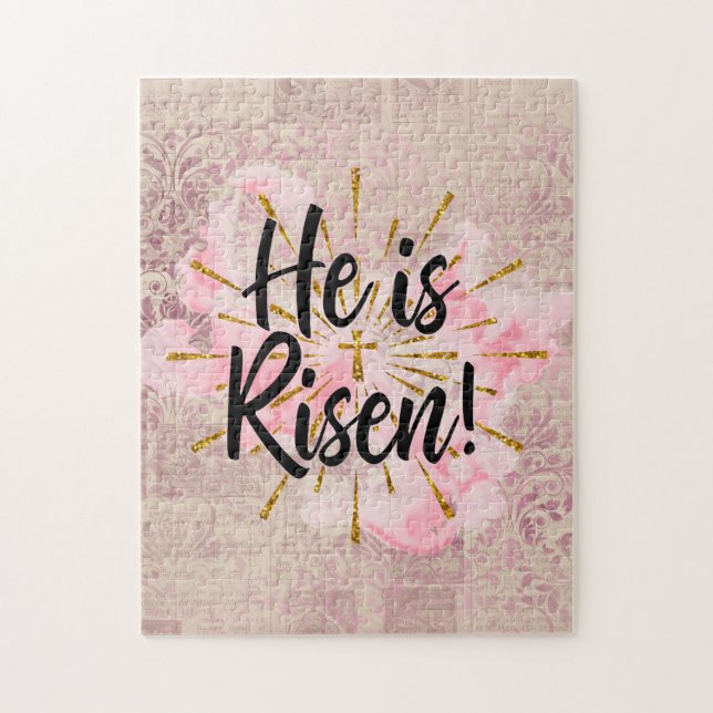 Puzzle He is Risen God Cross (Vertical)