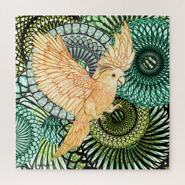Puzzle Healing Parakeet (Vertical)