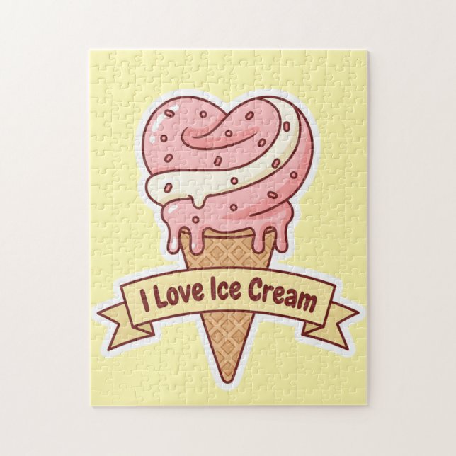 Puzzle Heart of Sweetness: I Love Ice Cream (Vertical)