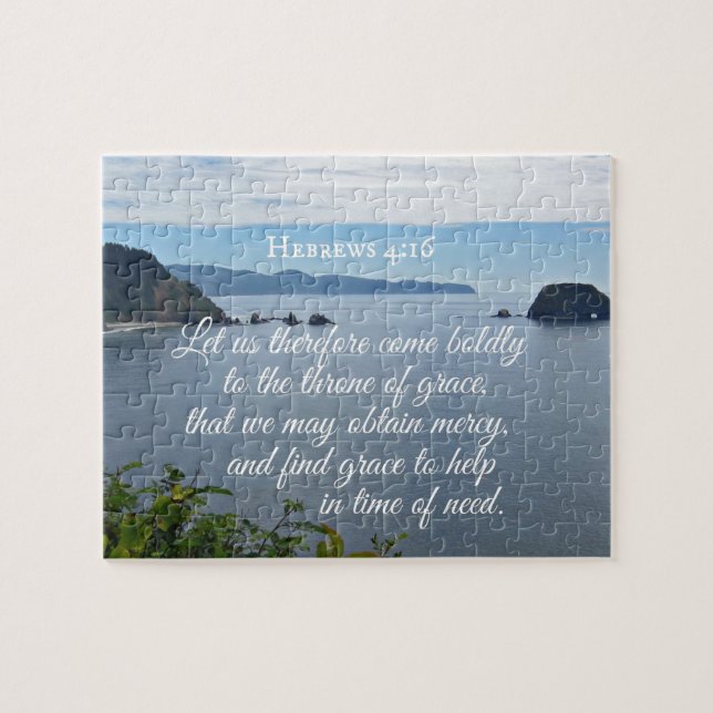 Puzzle Hebreos 4:16 Así que vengamos con audacia al (Horizontal)