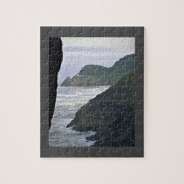 Puzzle Heceta Head Lighthouse & Sea Lions, OR (Vertical)
