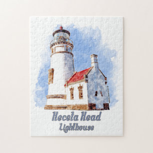 Puzzle Heceta Head Lighthouse Watercolor - Oregón
