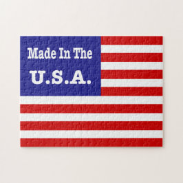 Puzzle Hecha En Estados Unidos Bandera Roja Blanca Y Azul