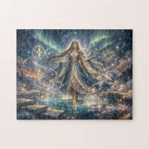 Puzzle Hechicera Celestial Mística Fantasía Dorada