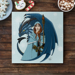 Puzzle Hechicera del Dragón Azul Copos de Nieve