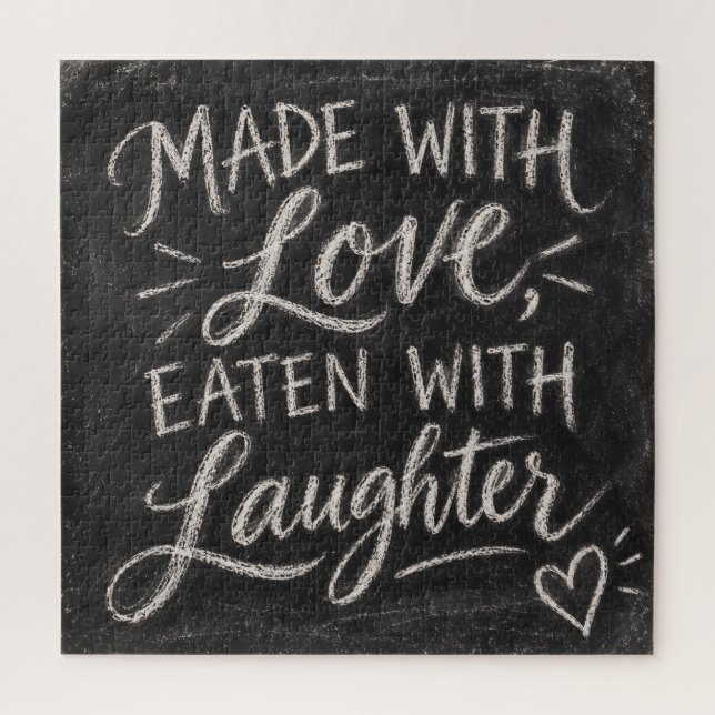 Puzzle Hecho Con Amor, Comido Con Risa (Vertical)