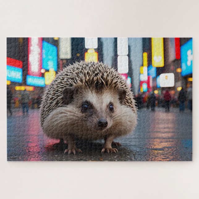 Puzzle Hedgehog en Times Square (Horizontal)
