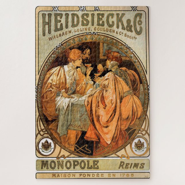 Puzzle Heidsieck & Co. por Alphonse Mucha (Vertical)