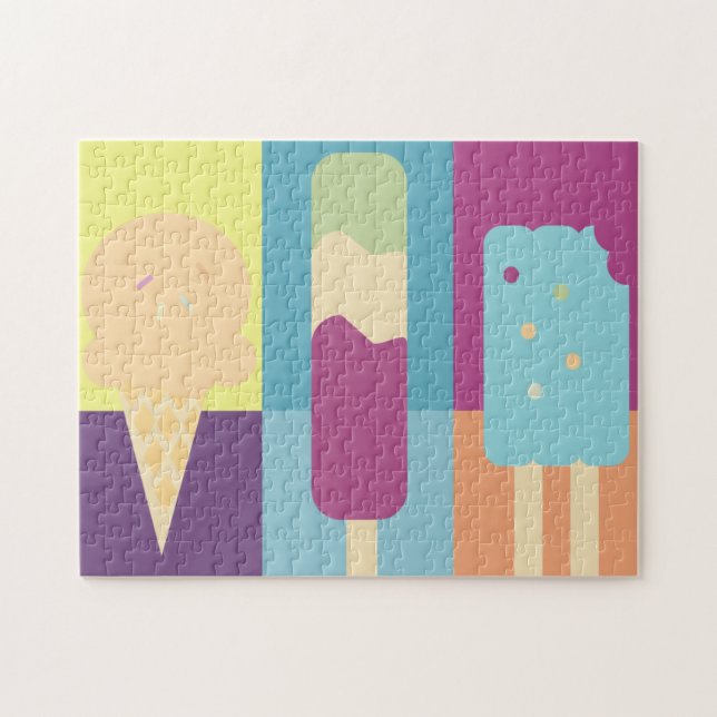 Puzzle Helado Colorido y Paletas Dulces (Horizontal)