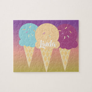 Puzzle Helado Cream Cone Summer Ombre Niños Coloridos Arc