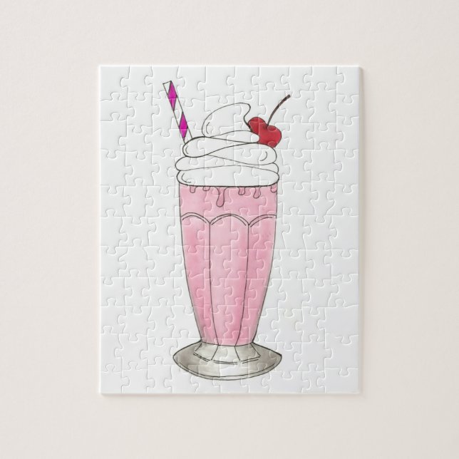 Puzzle Helado Cream Shoppe Fresa Leche rosa Foodie (Vertical)