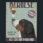 Puzzle Helado de Berna<br><div class="desc">Helado de Bernese por FabFunky. Presenta un bernese con helado en un anuncio de estilo vintage. | 191928D</div>