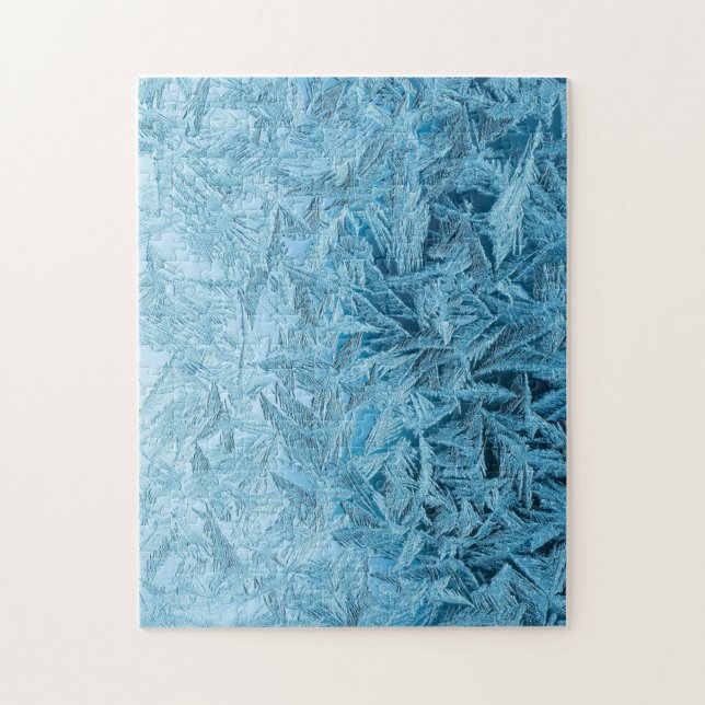 Puzzle helado de invierno hielo azul frío de cristal (Vertical)