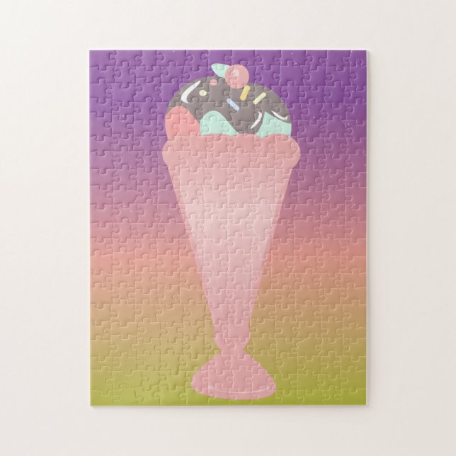 Puzzle Helado Sundae Colorido Ombre Arcoíris (Vertical)