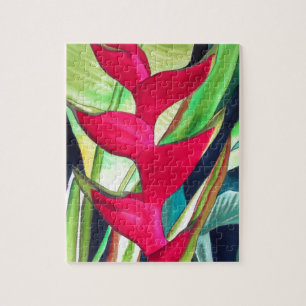 Puzzle Heliconia Lobster Claw flor de acuarcolía tropical