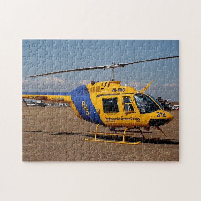 Puzzle Helicóptero (azul y amarillo) (Horizontal)