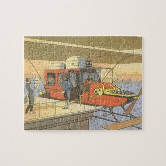 Puzzle Helicóptero de avión de ciencia ficción de época L (Horizontal)