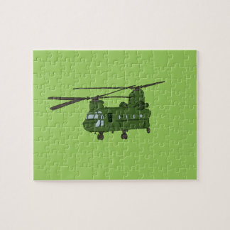 Puzzle Helicóptero verde de los militares de CH-47