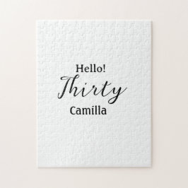 Puzzle Hello thirty birthday name simple minimal elegant 