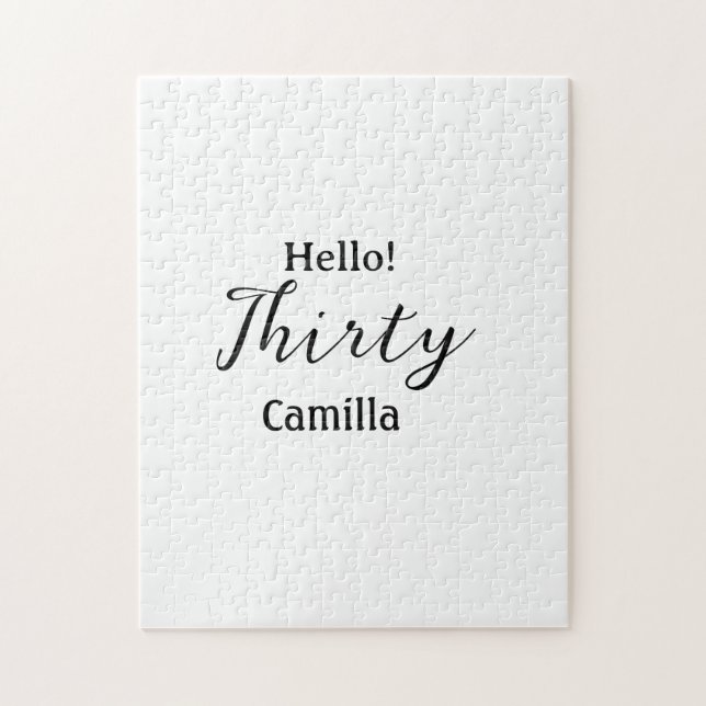 Puzzle Hello thirty birthday name simple minimal elegant  (Vertical)