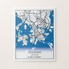 Puzzle Helsinki Finlandia Mapa de la ciudad coordina viaj