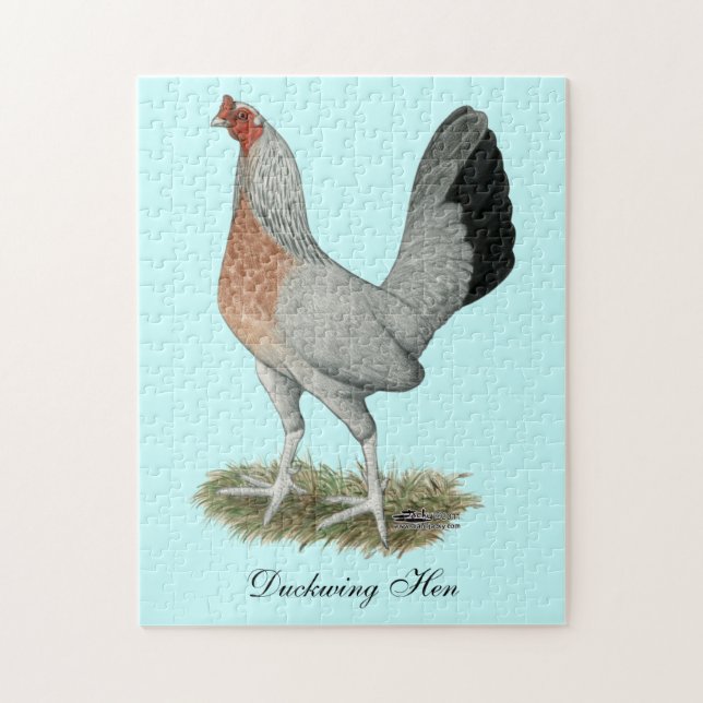 Puzzle Hen juego de doble ala de plata (Vertical)