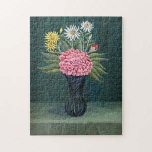 Puzzle Henri Rousseau - Dalia y margaritas en un jarrón