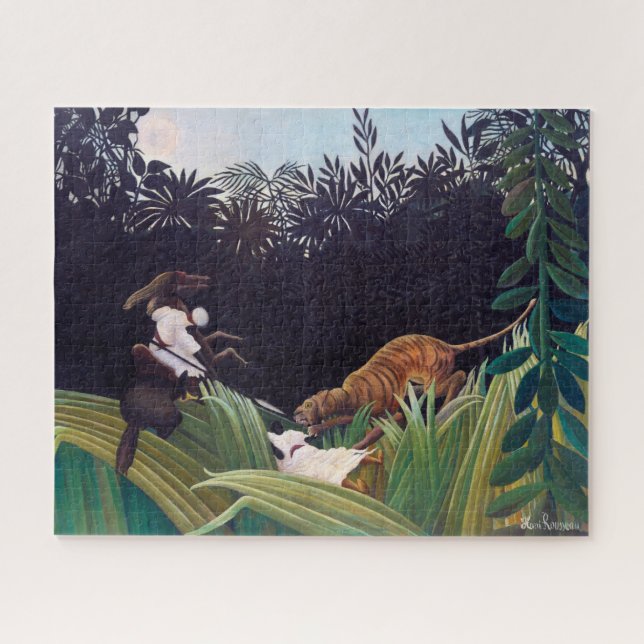 Puzzle Henri Rousseau - Exploradores atacados por un tigr (Horizontal)