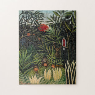 Puzzle Henri Rousseau - Monos y loro en la Selva Virgen