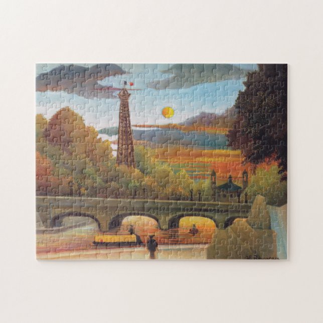 Puzzle Henri Rousseau - Seine y la Torre Eiffel en Sunset (Horizontal)